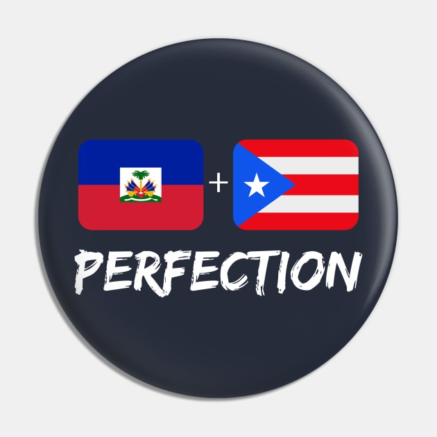 Haitian And Puerto Rican Flag Perfection Heritage Gift Pin by Just Rep It!!