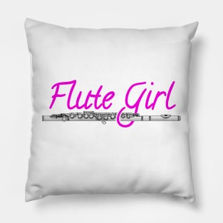 Flute Girl Flutist Female Musician Pillow