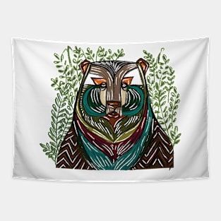 Abstract Bear I Animals Tapestry