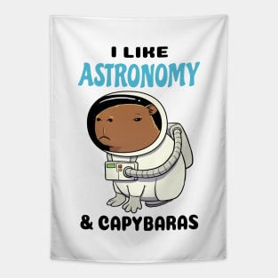 I Like Astronomy and Capybaras Tapestry