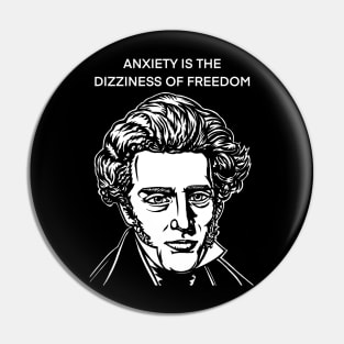 SOREN KIERKEGAARD quote .4 - ink portrait Pin