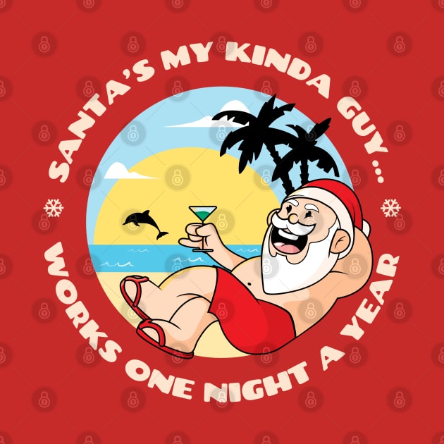 Lazy Santa - funny Santa Christmas gift (on dark colors) by Messy Nessie