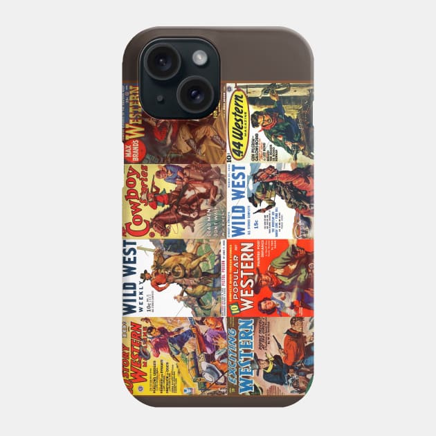 Vintage Western Pulp Magazine Cover Collage Phone Case by Starbase79