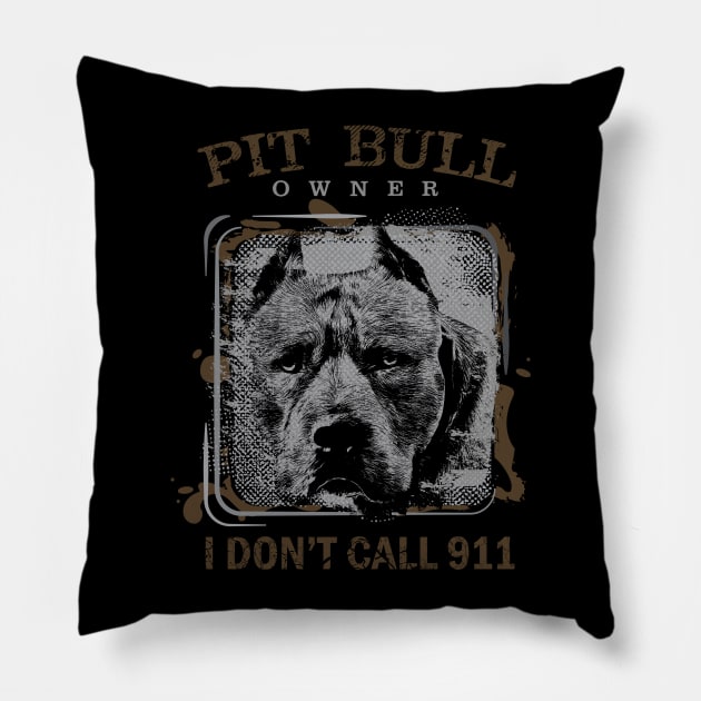 American Pit Bull Terrier Pillow by Nartissima