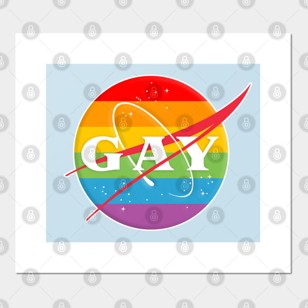 Nasa Gay Rainbow Logo Tribute Parody Design Gay Pride Posters