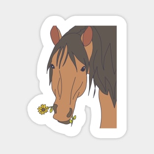 horse holding flower Magnet