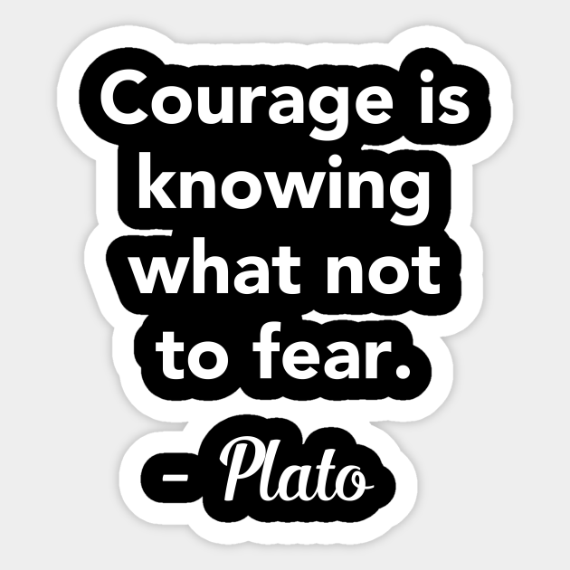 Courage Is Knowing What Not To Fear Plato Quote Plato Quotes Sticker Teepublic Uk