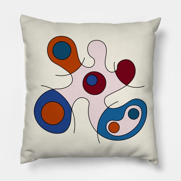 Surreal Amoeba #3 (Miro Inspired) Pillow by n23tees