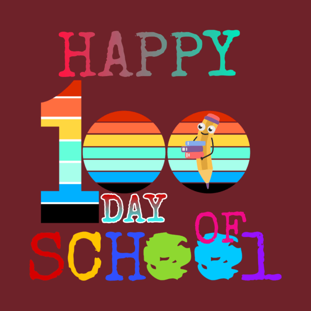 Happy 100th Day of School 100 Days of School Teacher Student T-Shirt by Ericmas