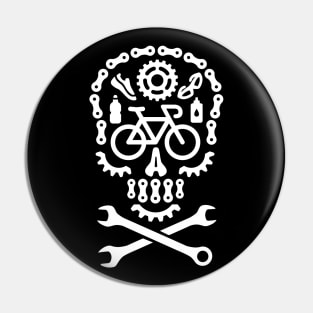 Halloween bicycle racing Dia de los Muertos bicycle racing sugar skull cycling Pin