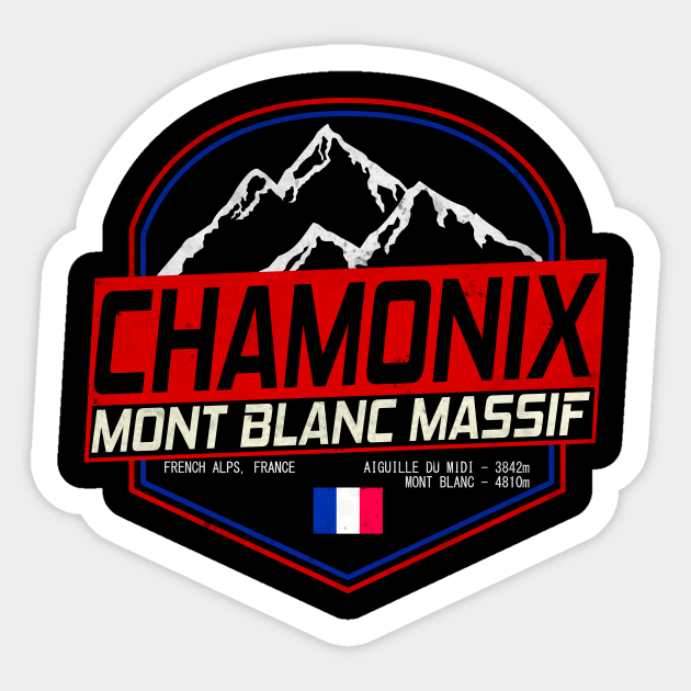 Retro Ski Chamonix Mont Blanc France Skiing and Mountain Biking Paradise - Chamonix - Sticker