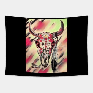 Bull Sugar Skull in the Retro Tapestry