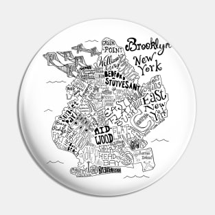 Illustrated Brooklyn Map Pin