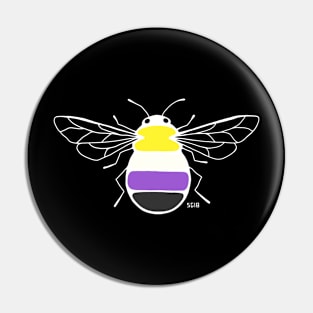 Non-Binary Pride Bee (Dark) Pin