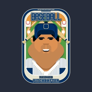 Baseball Blue Pinstripes - Rhubarb Pitchbatter - Seba version T-Shirt