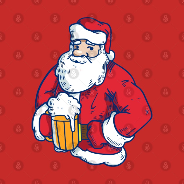 Drinking Santa - Beer X-Mas Xmas Christmas by Shirtbubble