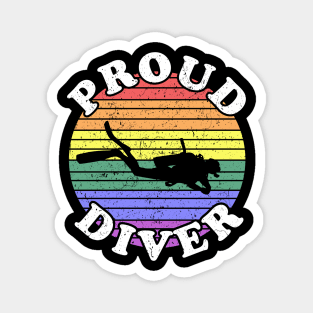 Retro LGBT Proud Scuba Diver Magnet