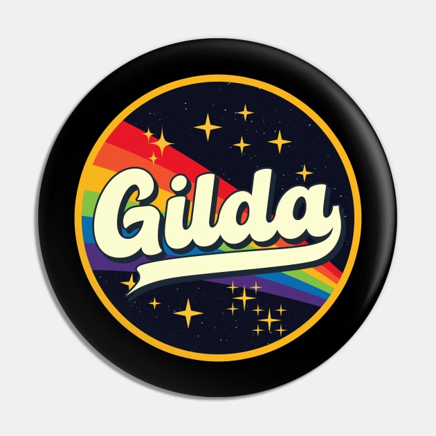 Gilda // Rainbow In Space Vintage Style Pin by LMW Art