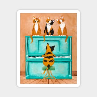 A Purrfect Piano Purrformance Magnet