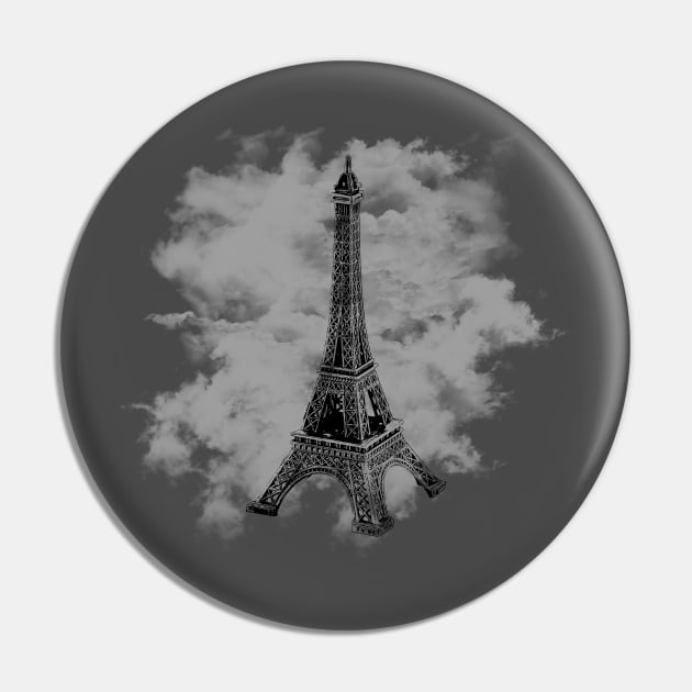 Cloudy Eiffel Tower Pin by dankdesigns