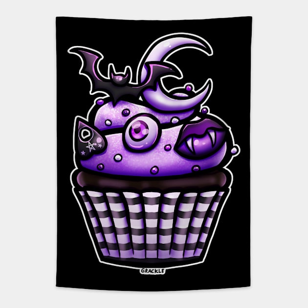 Creepy Cute Cupcake Tapestry by Jan Grackle