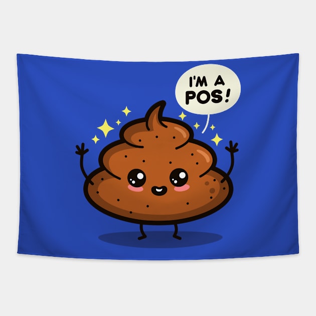 Funny Cute Kawaii Poop Internet Slang Funny Piece Of Shit Cartoon Tapestry by Originals By Boggs