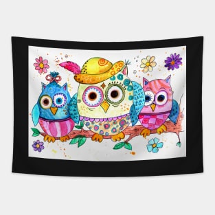 owls on a branch Tapestry