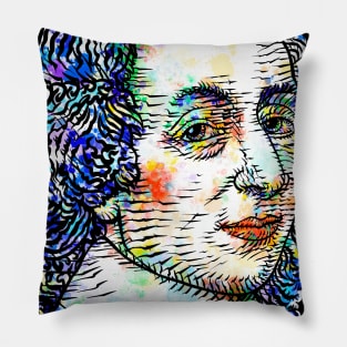 BLAISE PASCAL watercolor and ink portrait Pillow