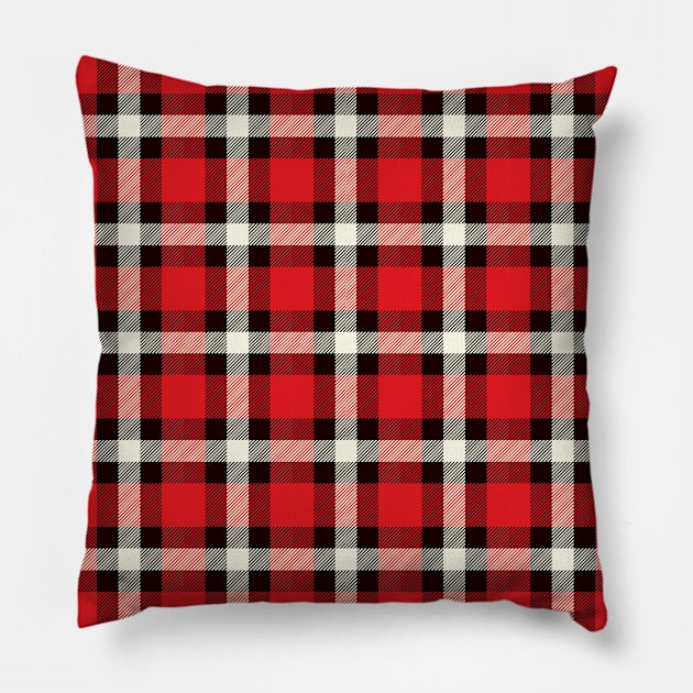 Red black and Blue Buffalo Plaid Pillow by teezeedy