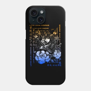 Japanese Samurai Girl Vintage Sakura Cherry Blossom Kanji Symbol Character 375 Phone Case