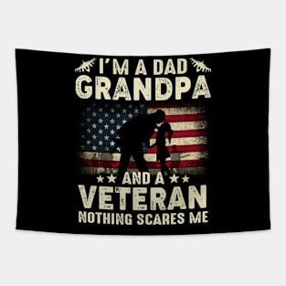 I'm A Dad Grandpa And Veteran Fathers Day Veteran Tapestry