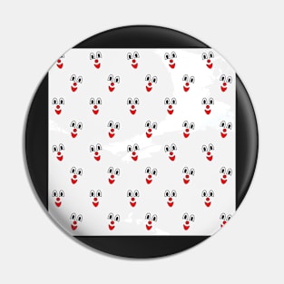 Funny clown face pattern with Red nose Pin