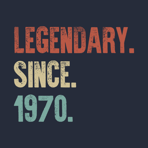 Retro Vintage 50th Birthday Legendary Since 1970 by DutchTees