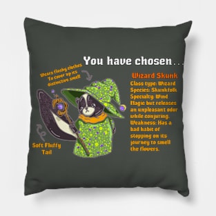 Wizard Skunk RPG Style Perfect for Dungeon and Dragons Enthusiasts Funny Skunk Cute RPG Video Game design DND T-Shirt Pillow