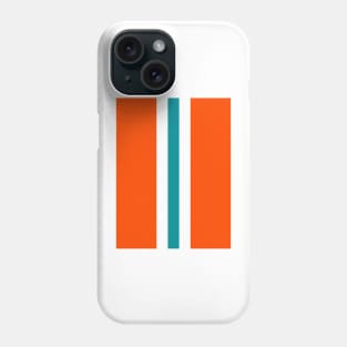 Retro American Football Stripes Miami Orange Teal White Phone Case