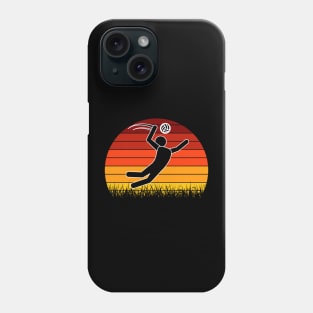 Travel back in time with beach volleyball - Retro Sunsets shirt featuring a player! Phone Case