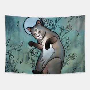 Mystical Blue Cat Tapestry