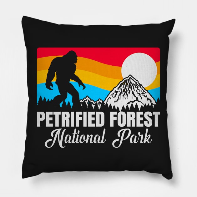 Petrified Forest National Park Bigfoot, Funny Sasquatch Yeti Yowi Cryptid Science Fiction Pillow by ThatVibe