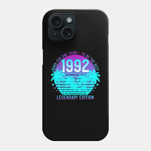 1992 Birthday 29th Vintage Vaporwave Aesthetic Sunset Palm Phone Case by ZNOVANNA