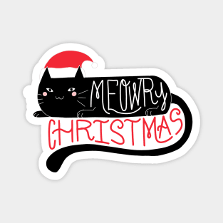 Meowry Christmas Magnet