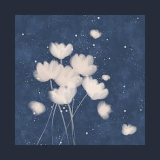 Flowers on a blue background T-Shirt