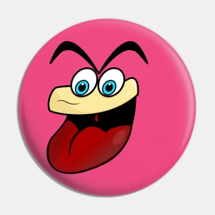 Goofy Funny Face Cartoon Emoji Pin