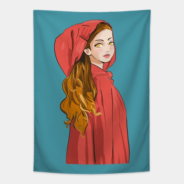 Little Red hiding hood manga Tapestry by Mimie20