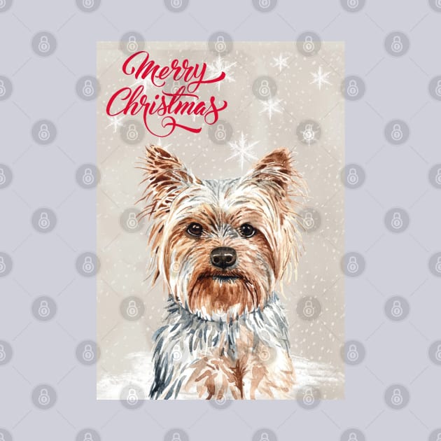 Yorkshire Terrier Dog Christmas by Puppy Eyes