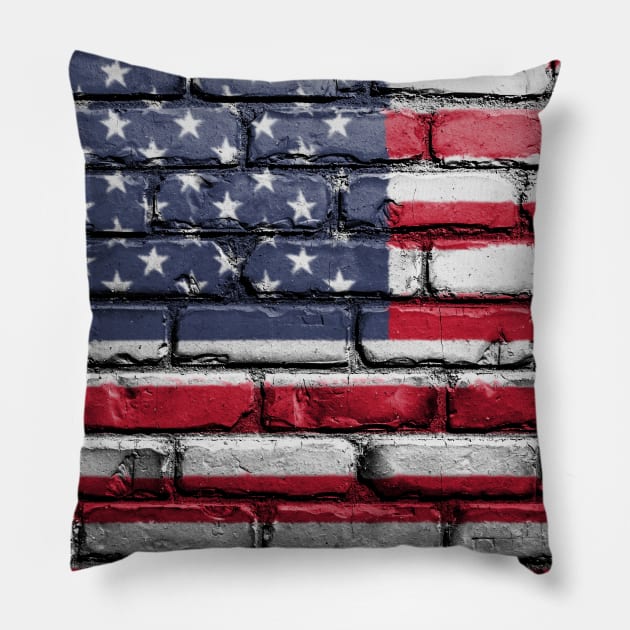 USA Flag Pillow by Stelian