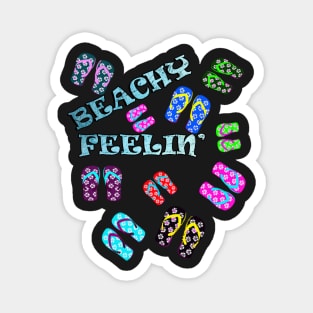 Beach Fun Graphic Design & Quote Beachy Feeling Summer Vacation Magnet