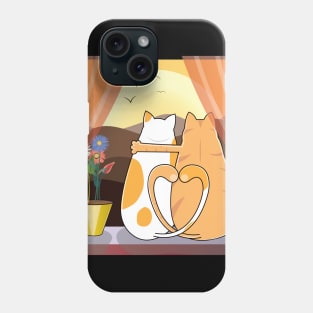 Cat Couple Watching Sunset Phone Case