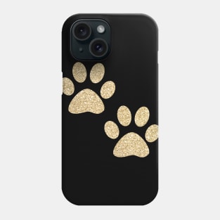 Gold Paw Prints Phone Case