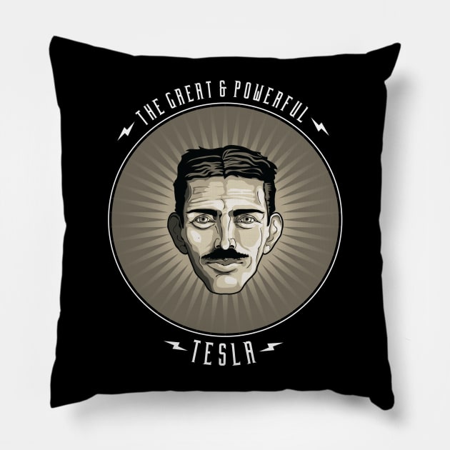 The Great & Powerful Tesla Pillow by DubyaTee