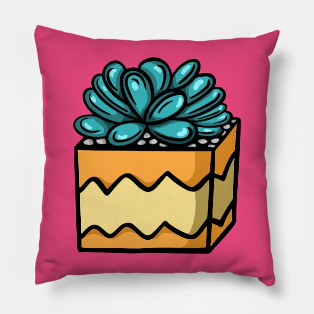 Succulent Illustration 2 Pillow by yudabento